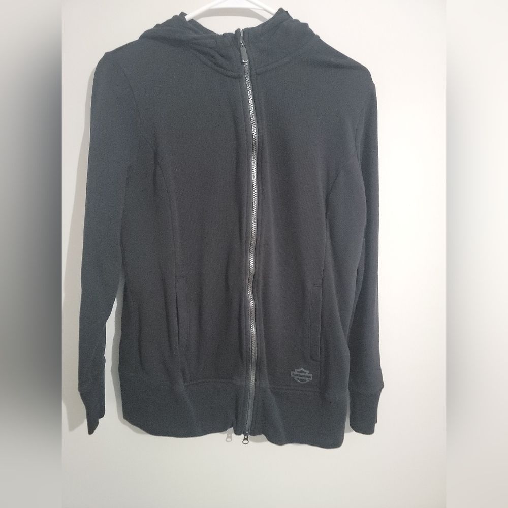 Harley-Davidson Black Zip-Up lightweight Hoodie